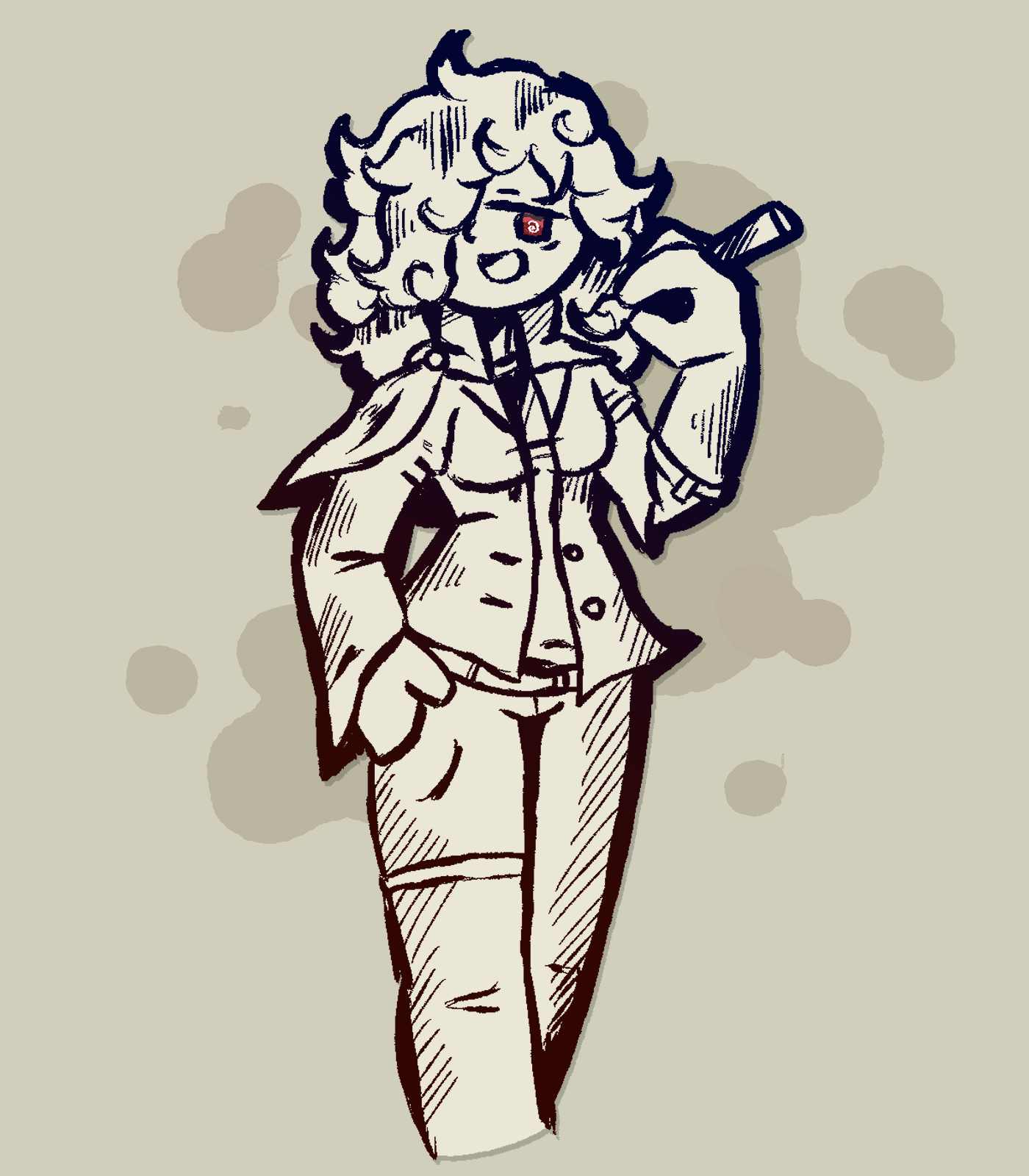 A doodle of my human sona, not really a self portrait, but it has some of my traits, such as the hair and the glasses.